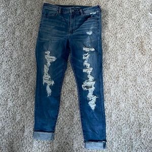 American Eagle ripped super high waist jegging